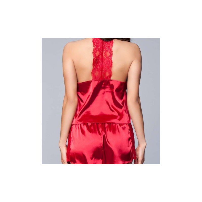 Jasmine Satin Cami and Short Red
