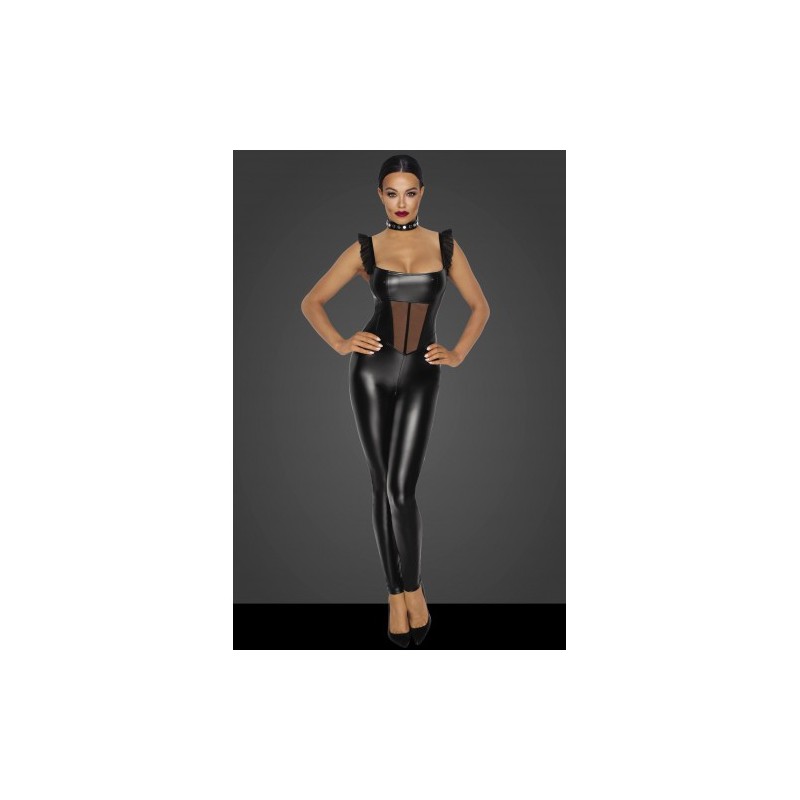 Μαύρο Ολόσωμο Κορμάκι με Διπλό Φερμούαρ Noir Handmade