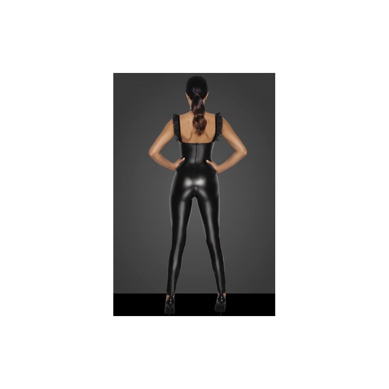 Μαύρο Ολόσωμο Κορμάκι με Διπλό Φερμούαρ Noir Handmade