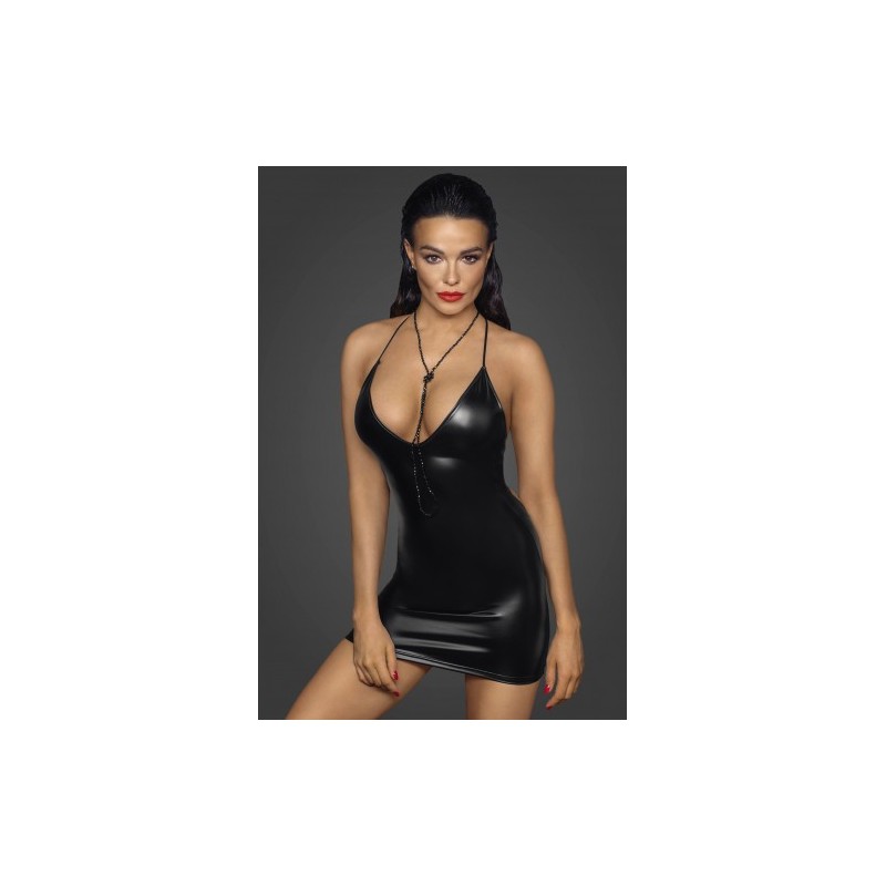 Μίνι Μαύρο Φόρεμα με Δέσιμο στην Πλάτη Noir Handmade