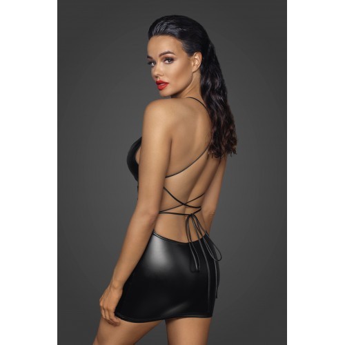 Μίνι Μαύρο Φόρεμα με Δέσιμο στην Πλάτη Noir Handmade