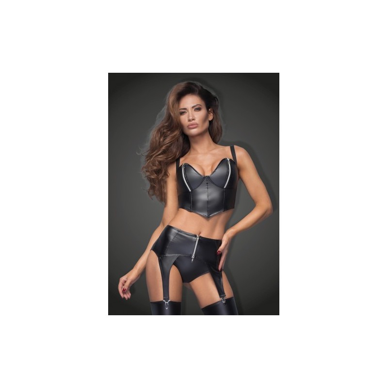 Μαύρο Μπλουζάκι με Ασημένιο Φερμουάρ Noir Handmade