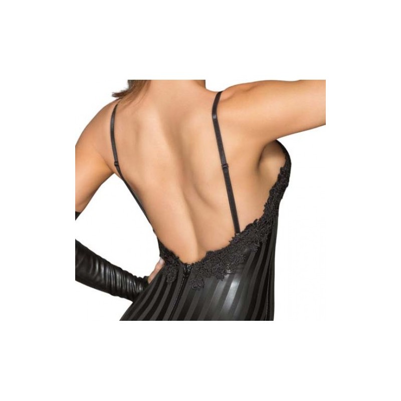 Noir Handmade Γυαλιστερό Ματ Μίνι Φόρεμα