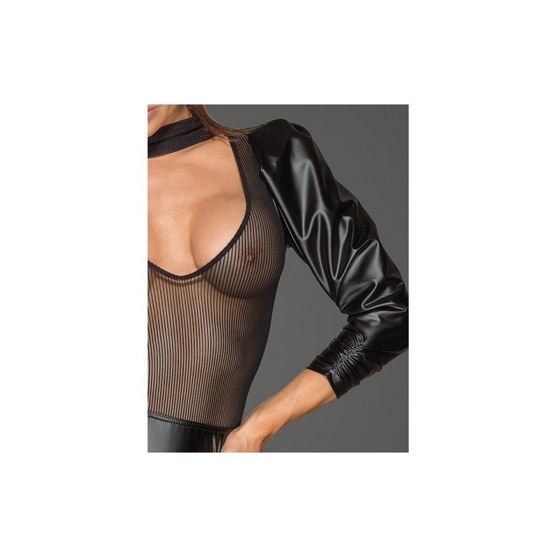 Noir Handmade Rebellious Minidress with Bouffant Sleeves