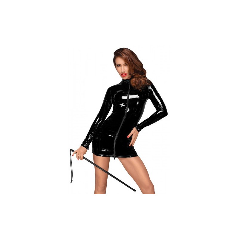 Noir Handmade PVC Mini Dress with  2-way Zipper