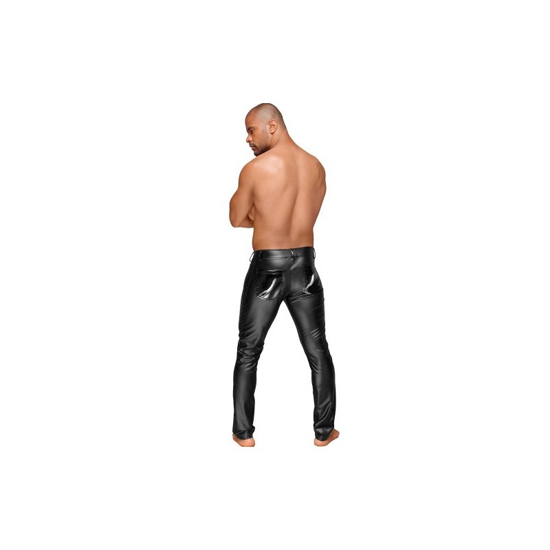 Noir Handmade Powerwetlook Trousers with PVC Pleats
