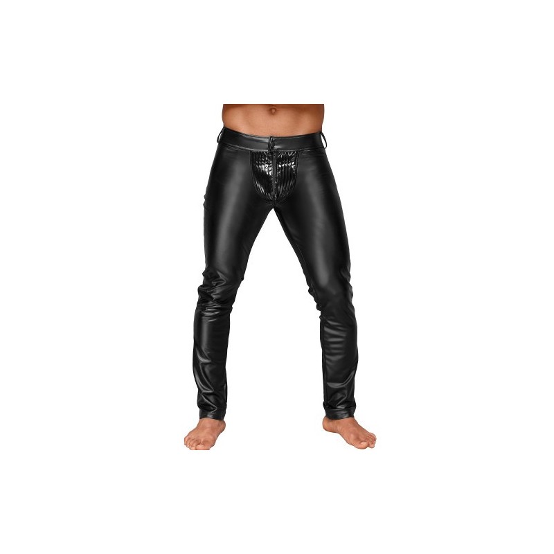 Noir Handmade Powerwetlook Trousers with PVC Pleats