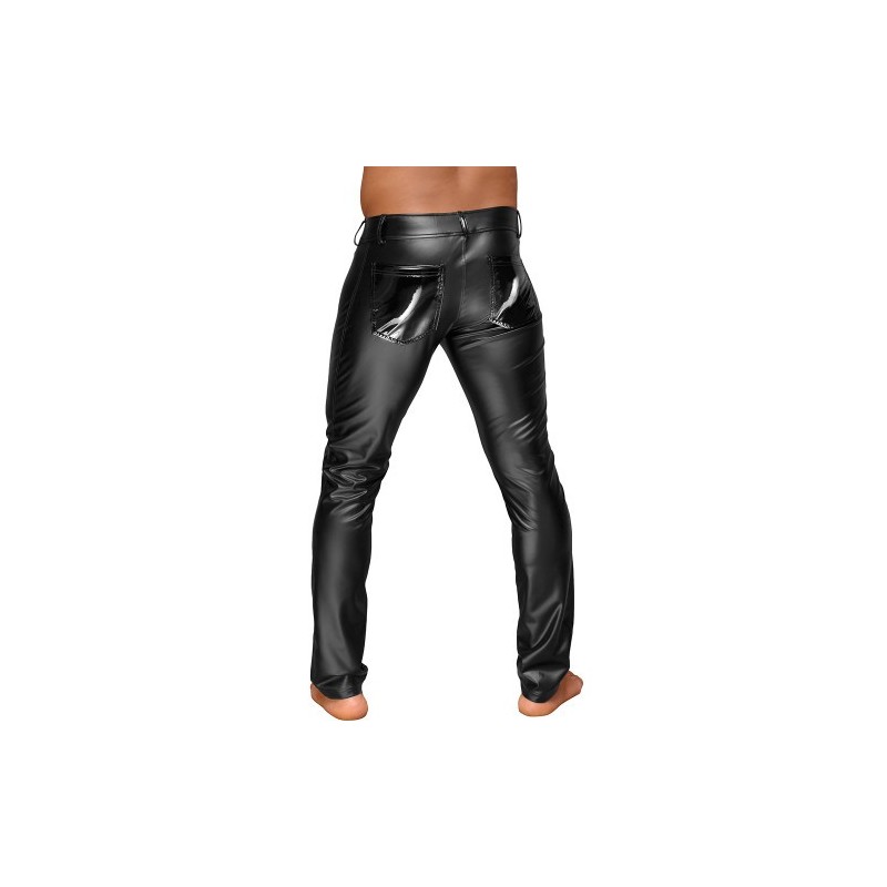 Noir Handmade Powerwetlook Trousers with PVC Pleats