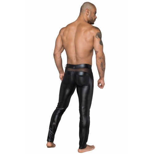 Noir Handmade Powerwetlook Long Pants with Net Insert