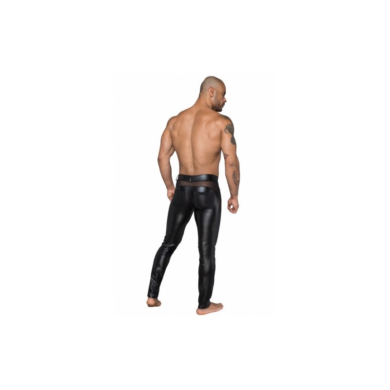 Noir Handmade Powerwetlook Long Pants with Net Insert