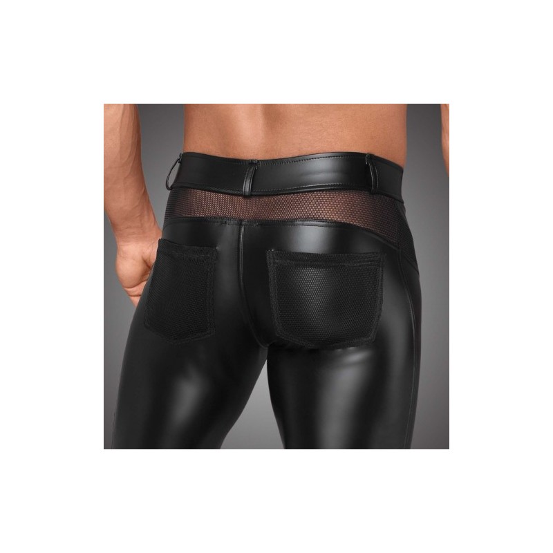 Noir Handmade Powerwetlook Long Pants with Net Insert