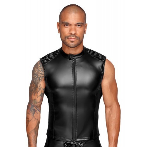 Mens Wetlook Shirt With Zip