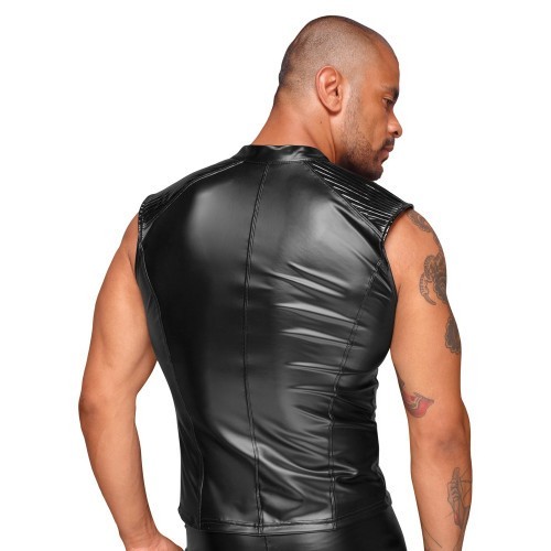 Mens Wetlook Shirt With Zip
