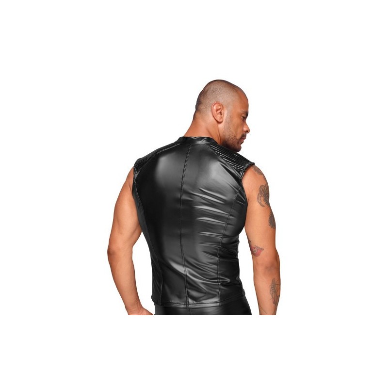 Mens Wetlook Shirt With Zip