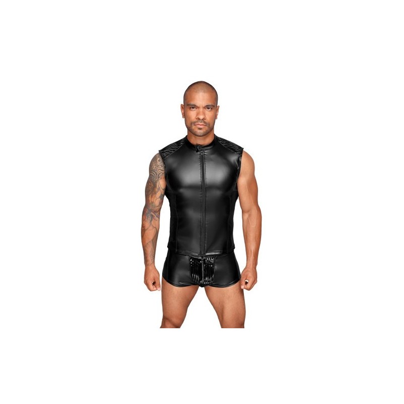 Mens Wetlook Shirt With Zip