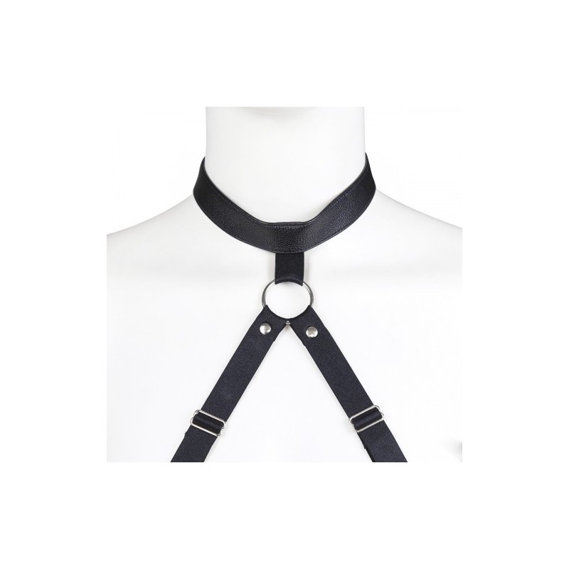 Φετιχιστική Δερμάτινη Ζώνη Σώματος με Στρίνγκ Naughty Toys