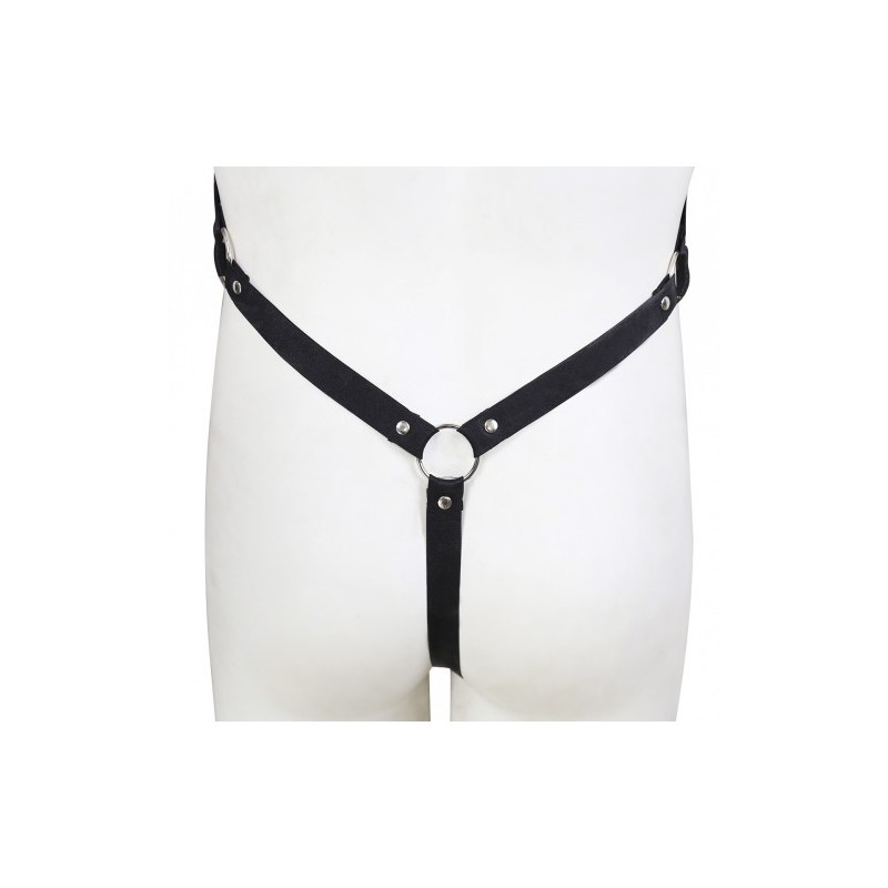 Φετιχιστική Δερμάτινη Ζώνη Σώματος με Στρίνγκ Naughty Toys