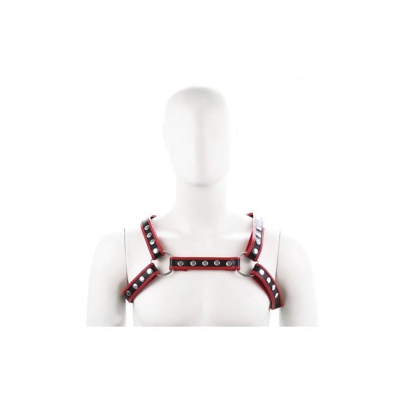 Φετιχιστική Ζώνη Στήθους Μαύρο με Κόκκινο Naughty Toys