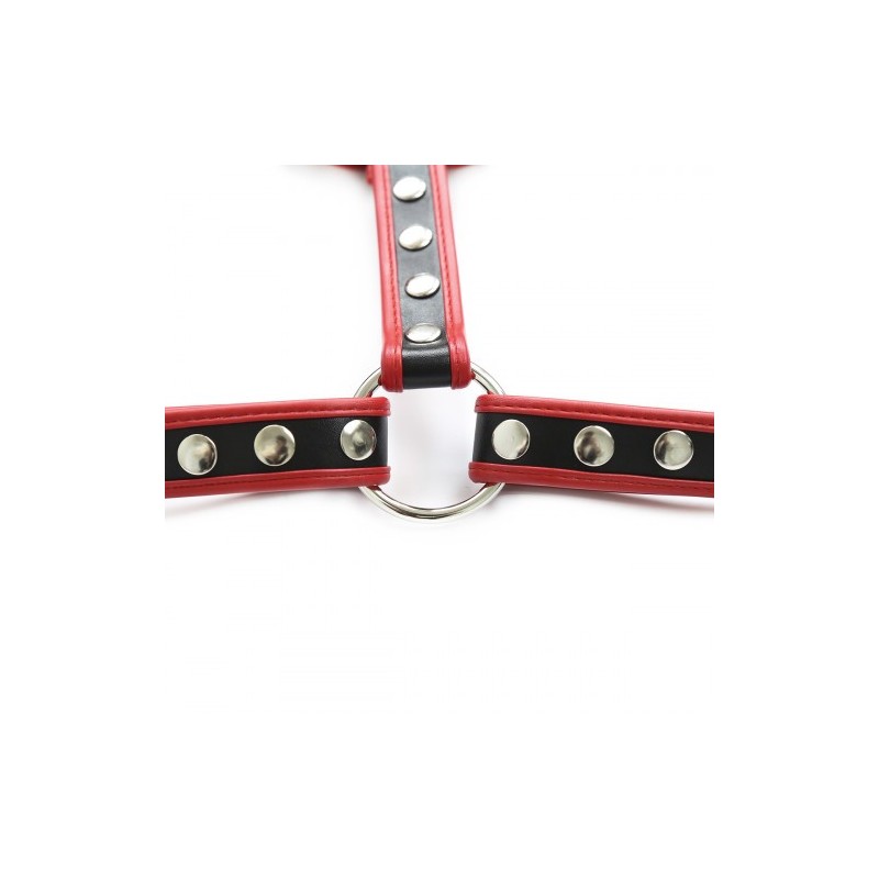 Φετιχιστική Ζώνη Στήθους Μαύρο με Κόκκινο Naughty Toys