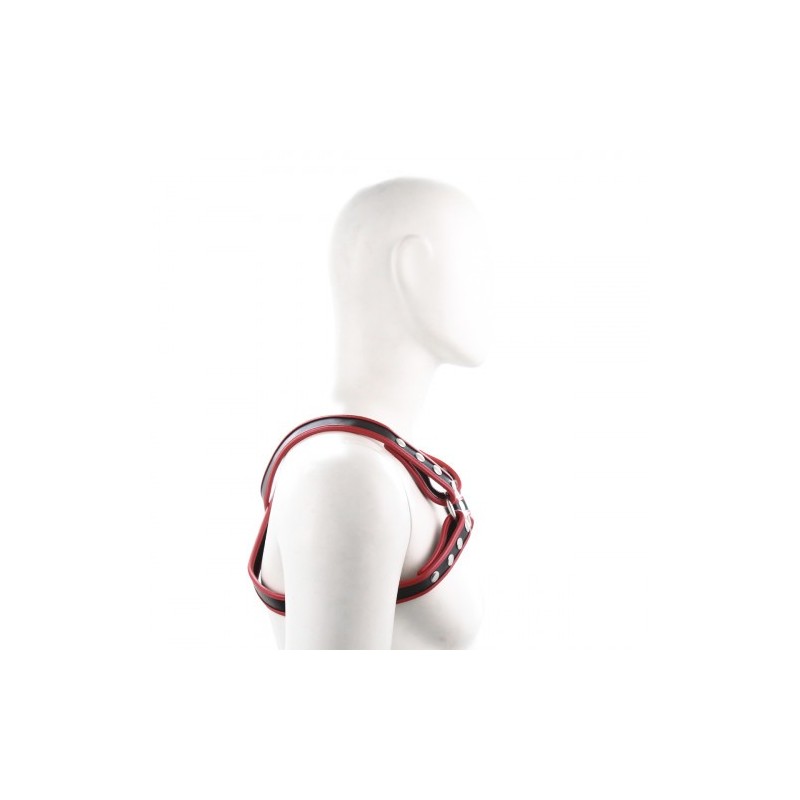 Φετιχιστική Ζώνη Στήθους Μαύρο με Κόκκινο Naughty Toys