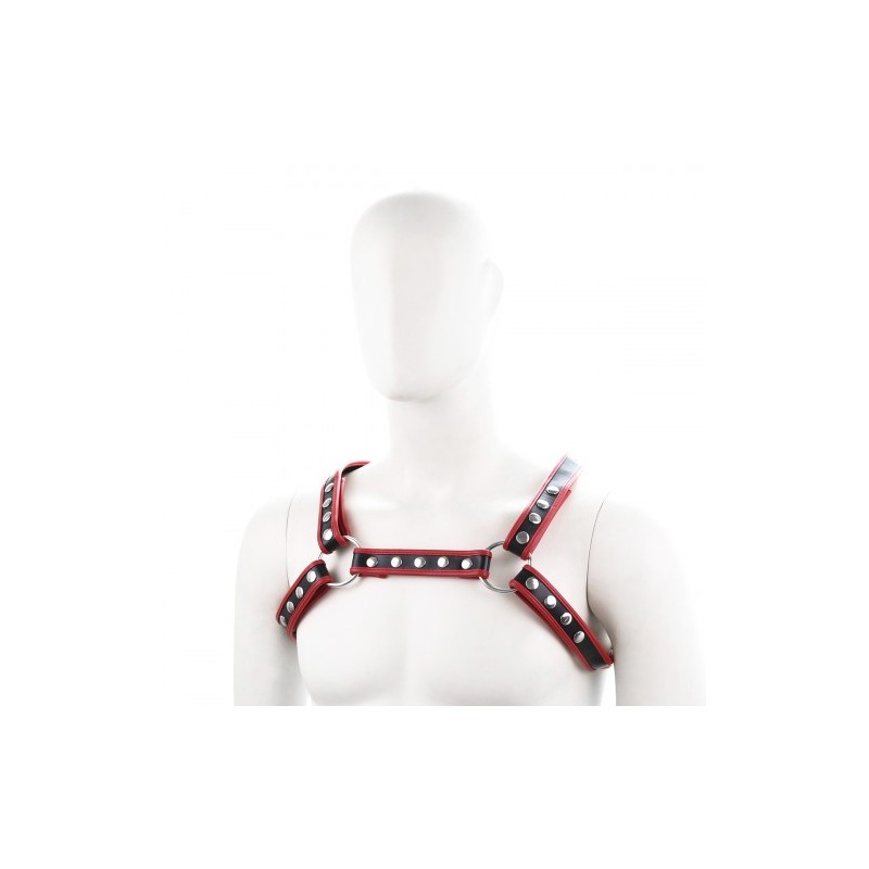 Φετιχιστική Ζώνη Στήθους Μαύρο με Κόκκινο Naughty Toys