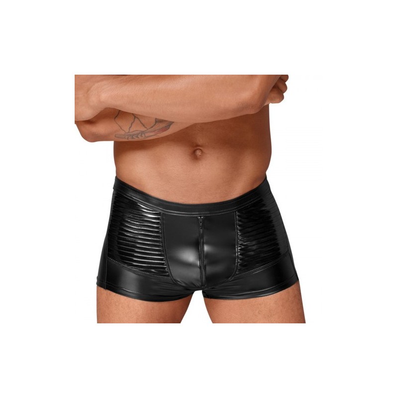Noir Handmade Powerwetlook Short with PVC pleats