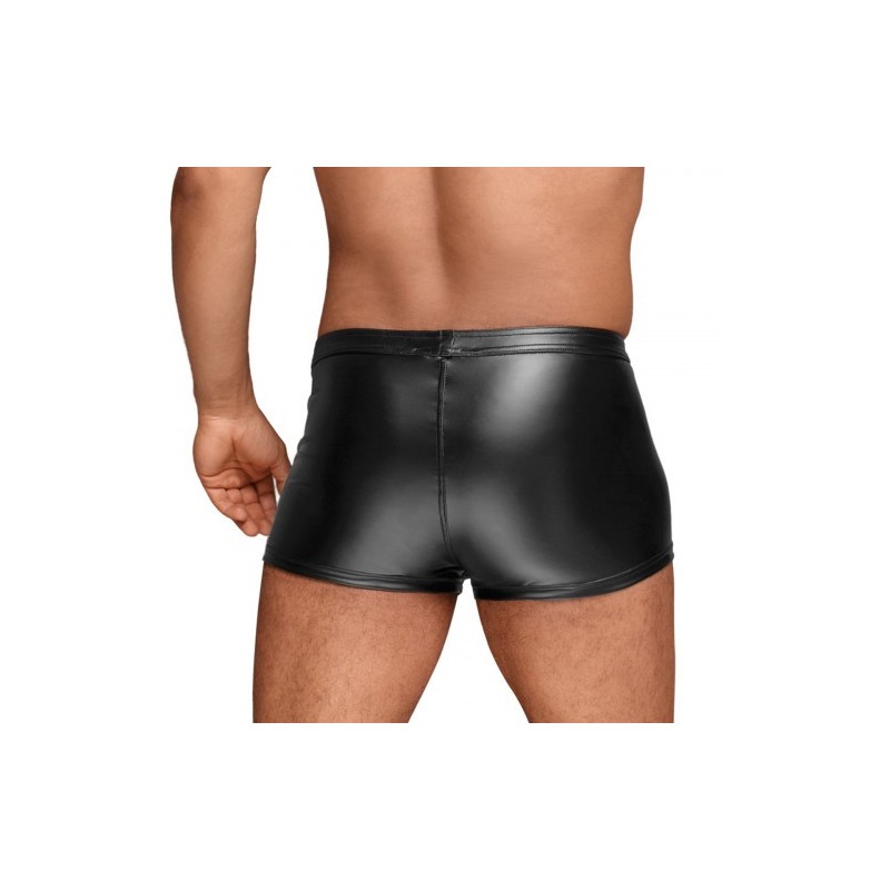 Noir Handmade Powerwetlook Short with PVC pleats