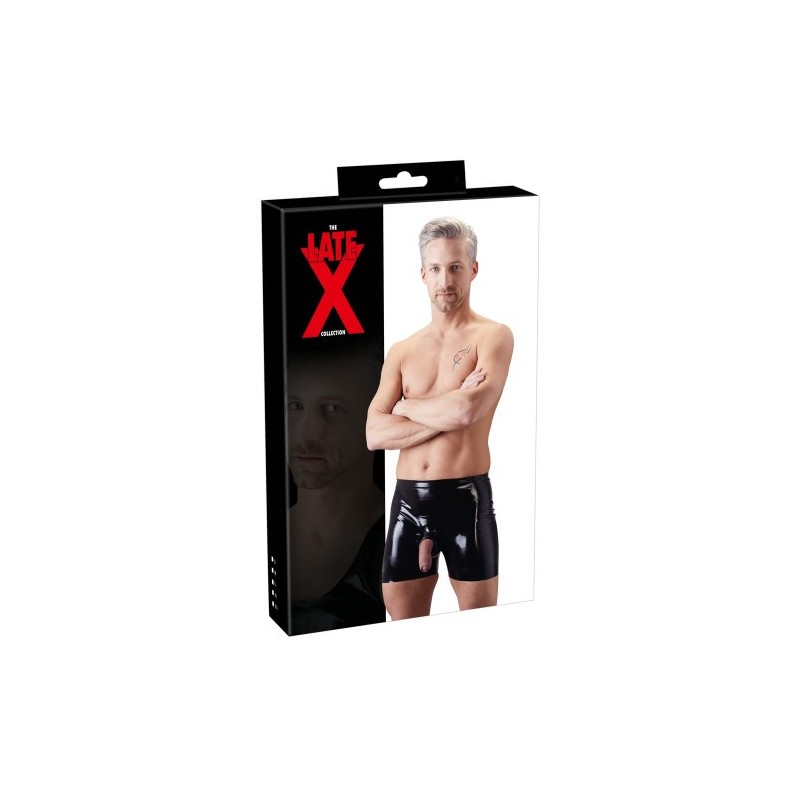 Γυαλιστερό Λάτεξ σορτσάκι με άνοιγμα