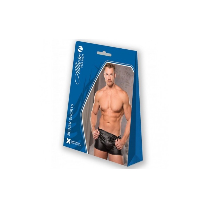 Γυαλιστερό σέξι ανδρικό μαύρο μποξεράκι Allure