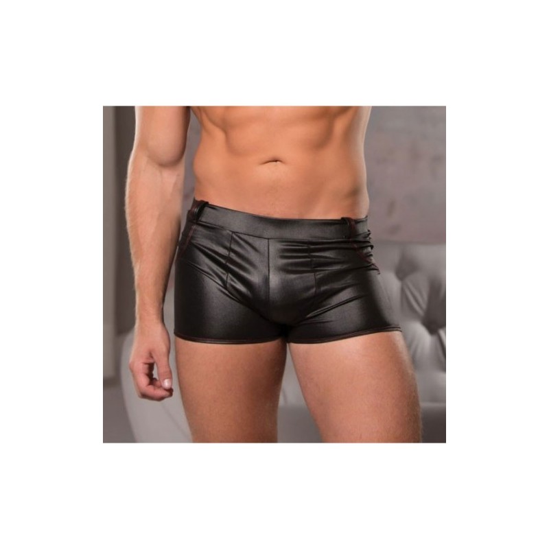 Γυαλιστερό σέξι ανδρικό μαύρο μποξεράκι Allure