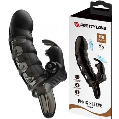Μαύρο Δονούμενο Κάλυμμα Πέους Pretty Love Cuper 19εκ