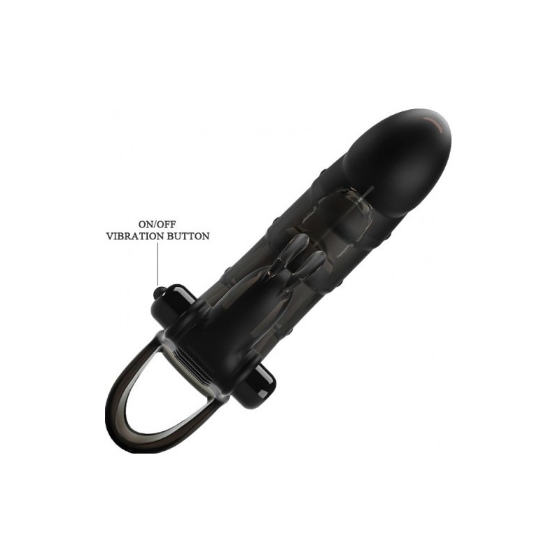 Μαύρο Δονούμενο Κάλυμμα Πέους Pretty Love Cuper 19εκ