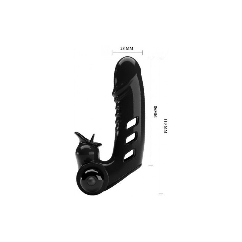 Μαύρος Δονητής Κάλυμμα Δακτύλου Pretty Love Corbin 11εκ