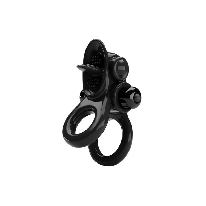 Διπλό Δαχτυλίδι Πέους &amp Όρχεων με Δόνηση Ένα Μέγεθος Pretty Love