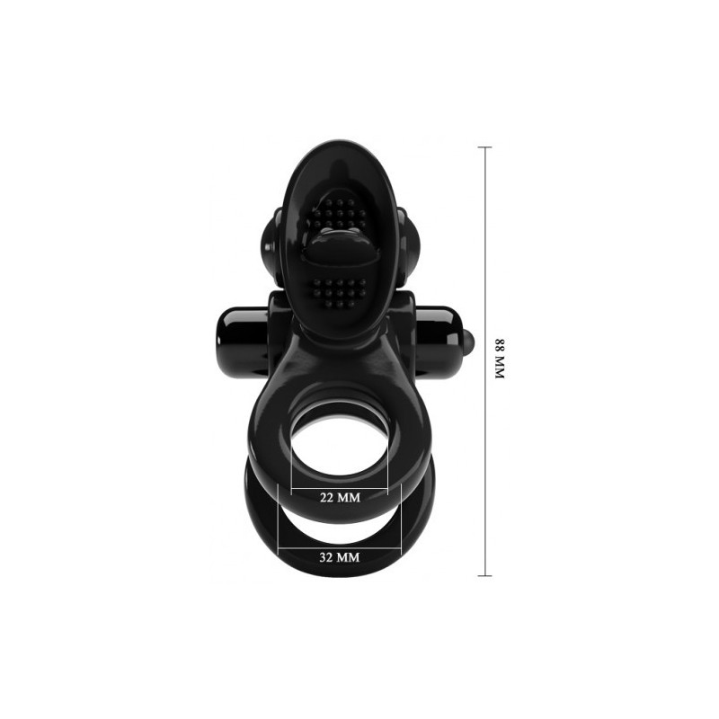 Διπλό Δαχτυλίδι Πέους &amp Όρχεων με Δόνηση Ένα Μέγεθος Pretty Love