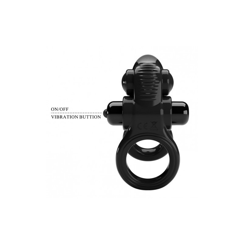 Διπλό Δαχτυλίδι Πέους &amp Όρχεων με Δόνηση Ένα Μέγεθος Pretty Love