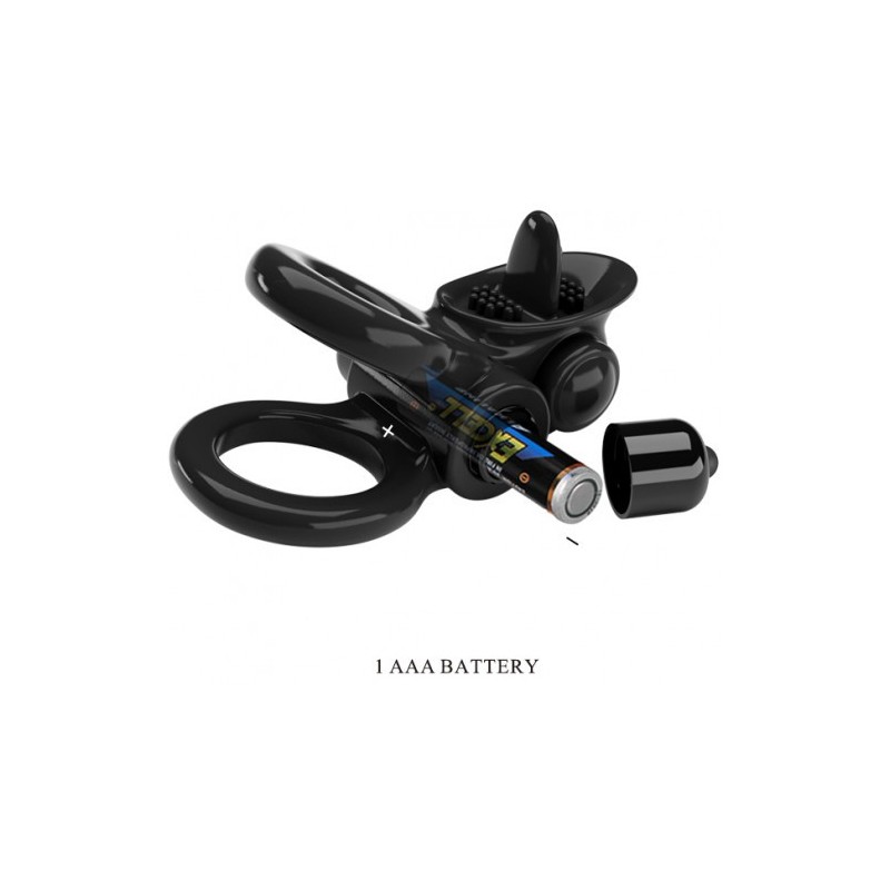 Διπλό Δαχτυλίδι Πέους &amp Όρχεων με Δόνηση Ένα Μέγεθος Pretty Love