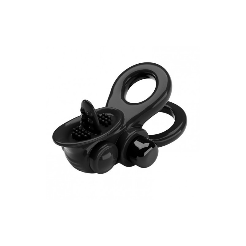 Διπλό Δαχτυλίδι Πέους &amp Όρχεων με Δόνηση Ένα Μέγεθος Pretty Love