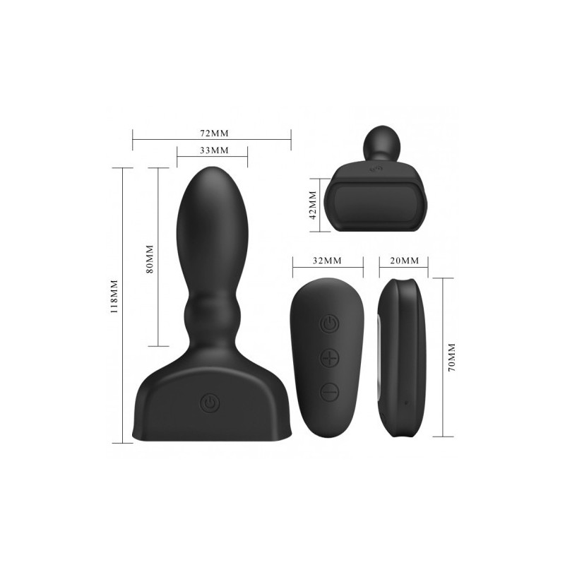 Πρωκτικός φουσκωτός τηλεχειριζόμενος δονητής σφήνα Pretty Love Harriet