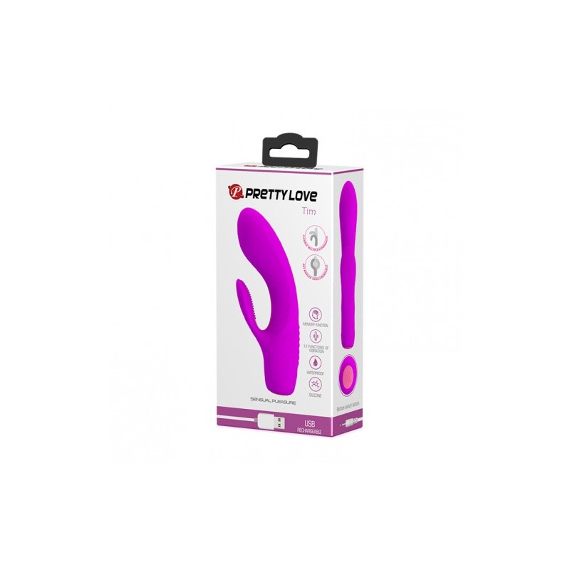 Εύκαμπτος μαλακός δονητής Κουνέλι Pretty Love Tim-15-εκ