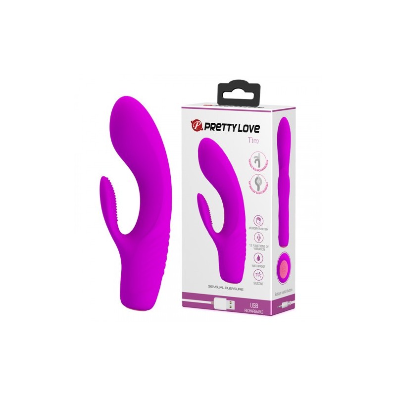 Εύκαμπτος μαλακός δονητής Κουνέλι Pretty Love Tim-15-εκ