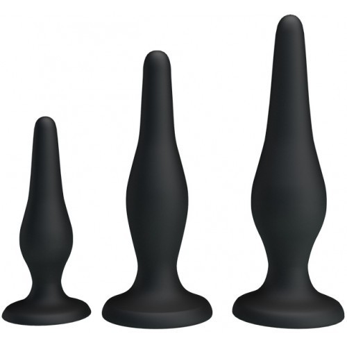 Σέτ μέ τρείς πρωκτικές σφήνες σιλικόνης Pretty Love