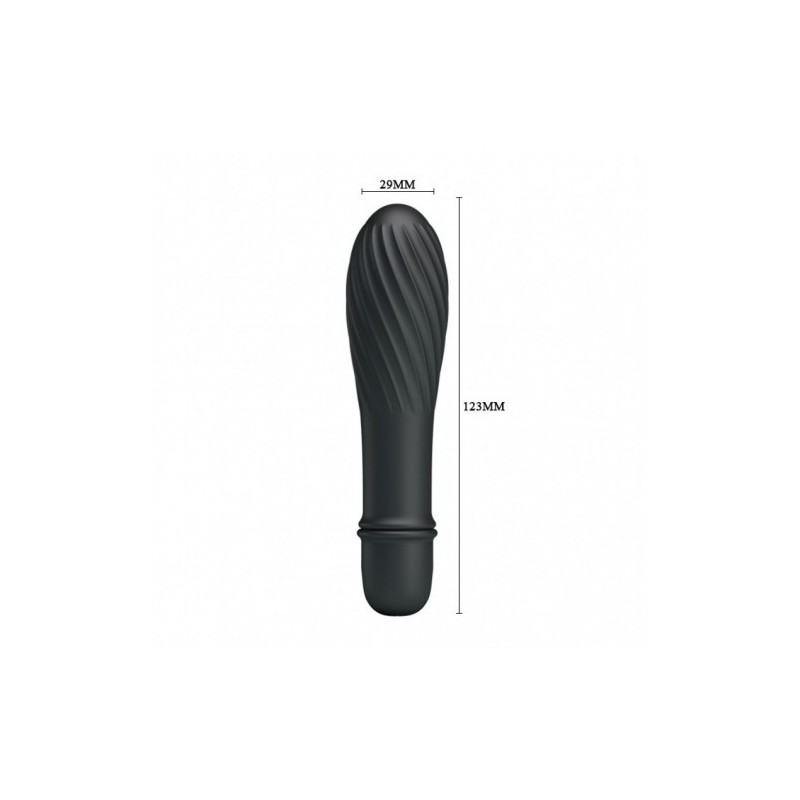 Μικρή μαύρη βολίδα δονητής σιλικόνης Solomon 13 εκ