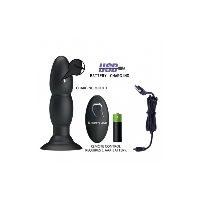 Πρωκτική τάπα σιλικόνης με βάση τηλεχειριζόμενη και με περιστροφική κίνηση