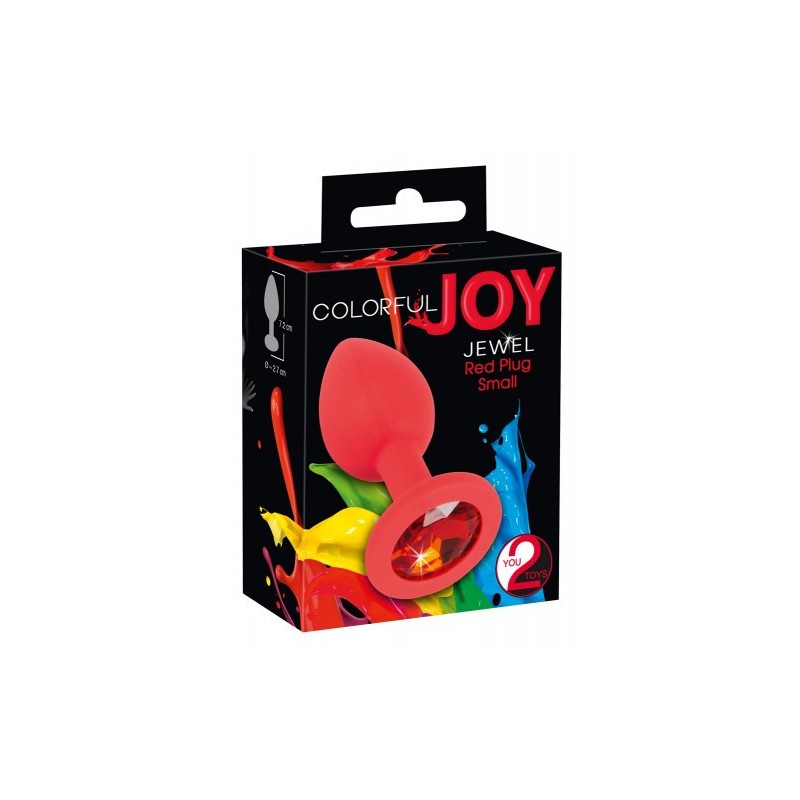 Μικρή Κόκκινη Πρωκτική Σφήνα με Διαμάντι 6 cm