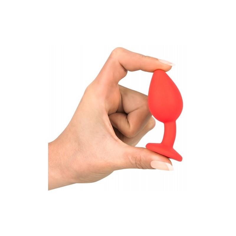 Μικρή Κόκκινη Πρωκτική Σφήνα με Διαμάντι 6 cm