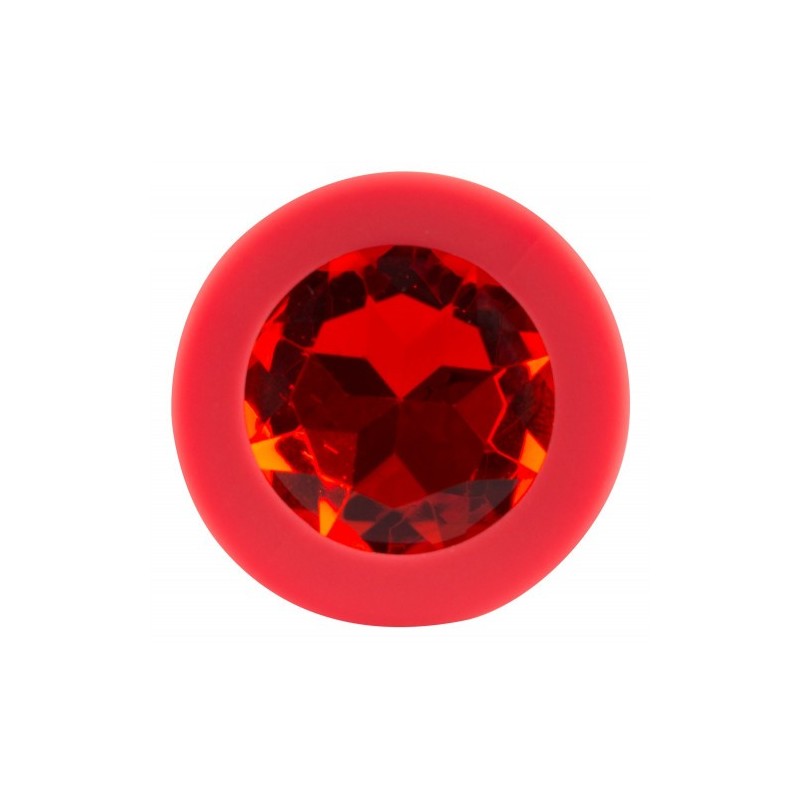 Μικρή Κόκκινη Πρωκτική Σφήνα με Διαμάντι 6 cm