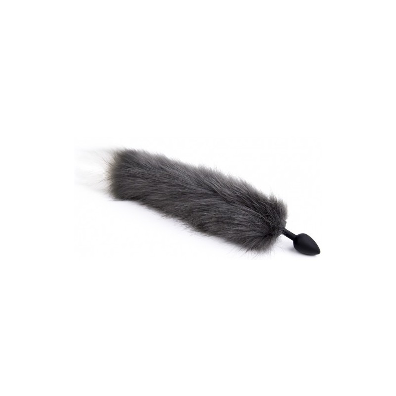 Γκρίζα με λευκή άκρη oυρά αλεπούς με σφήνα σιλικόνης ΜΙΚΡΗ