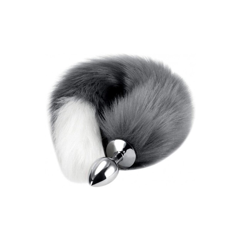 Γκρίζα με λευκή άκρη oυρά αλεπούς με μεταλλική σφήνα ΜΕΓΑΛΗ