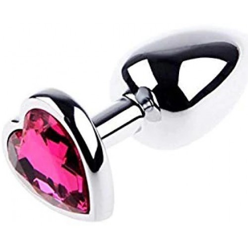 ΜΙΚΡΗ μεταλλική σφήνα με σχήμα Καρδιάς βαθύ ΡΟΖ 7 εκ